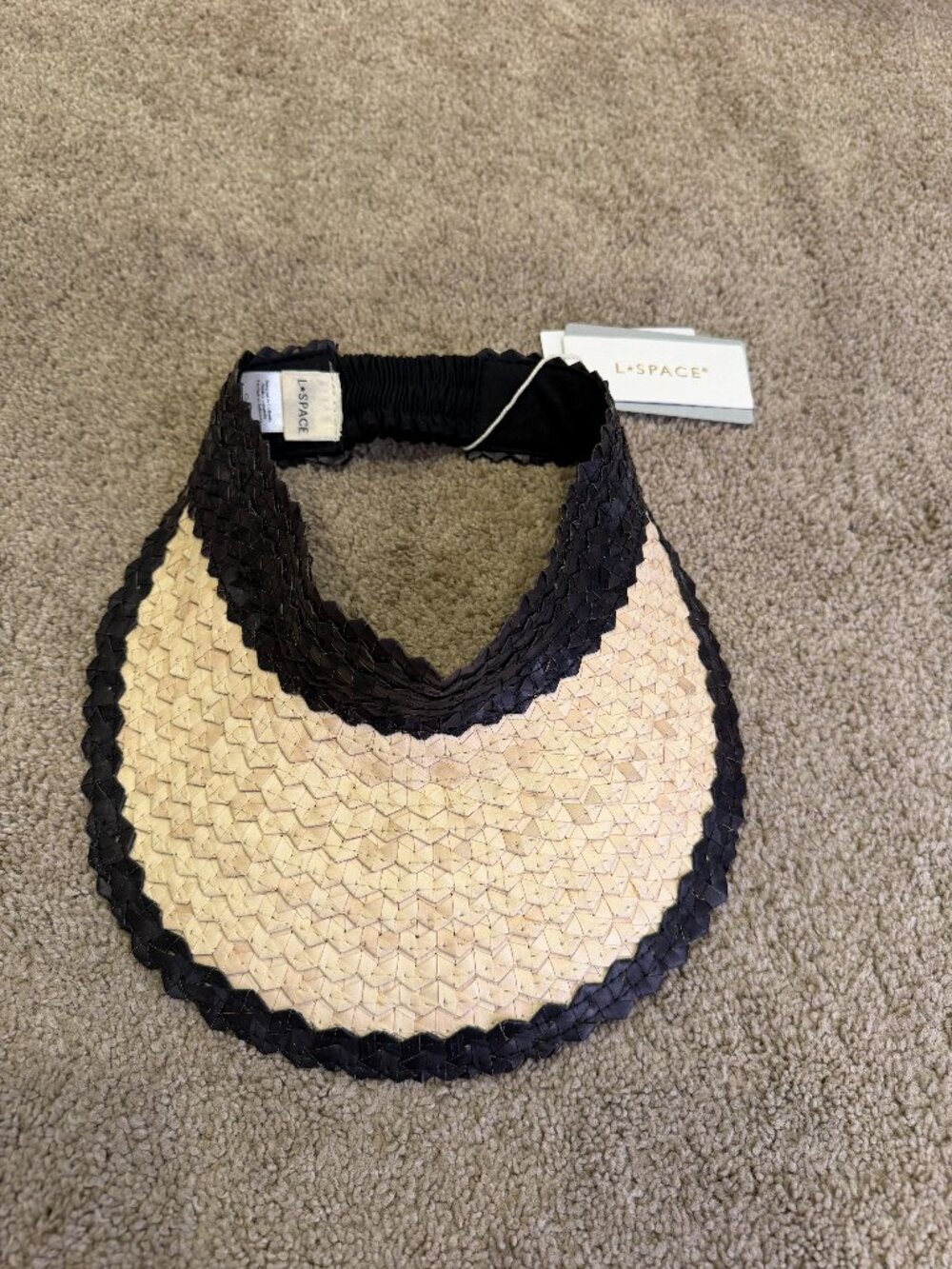 NWT L*Space Maloma Straw Visor Hat Beach Pool Adjustable Resortwear